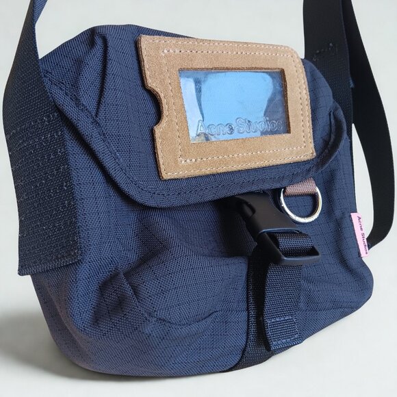 Acne Studios Mini Messenger Nylon Suede Bag - Picture 1 of 16